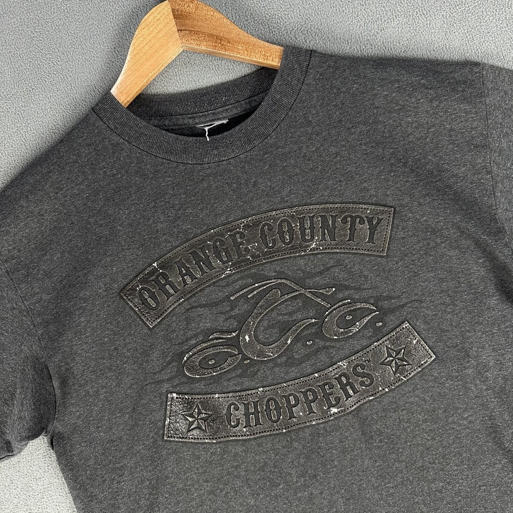 Orange County Choppers Shirt Mens Medium Grey Logo Biker Garage Mechanic